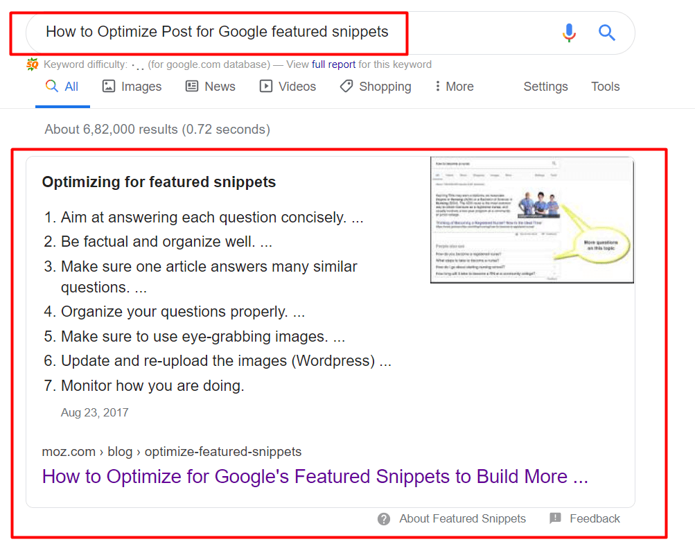 How to Optimize Post for Google featured snippets