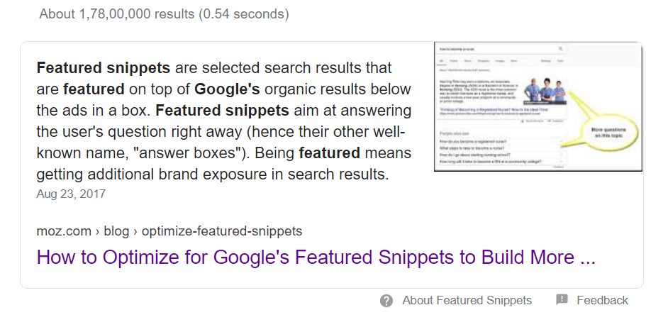 convert in featured snippets