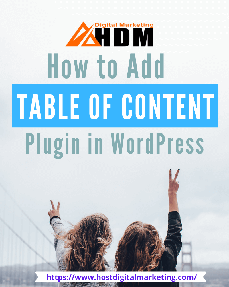 Infographic on How to Add Free Table of Content WordPress Plugin 2020 HDM