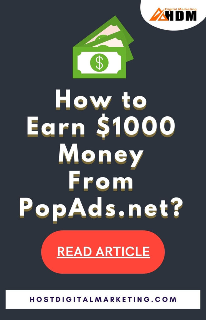 Earn $1000 per Month From Popads Without Getting Permission by HDM Website Pinterest