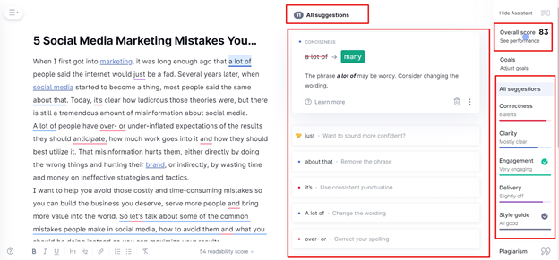 Grammarly Review - Grammarly Premium Version Suggestions