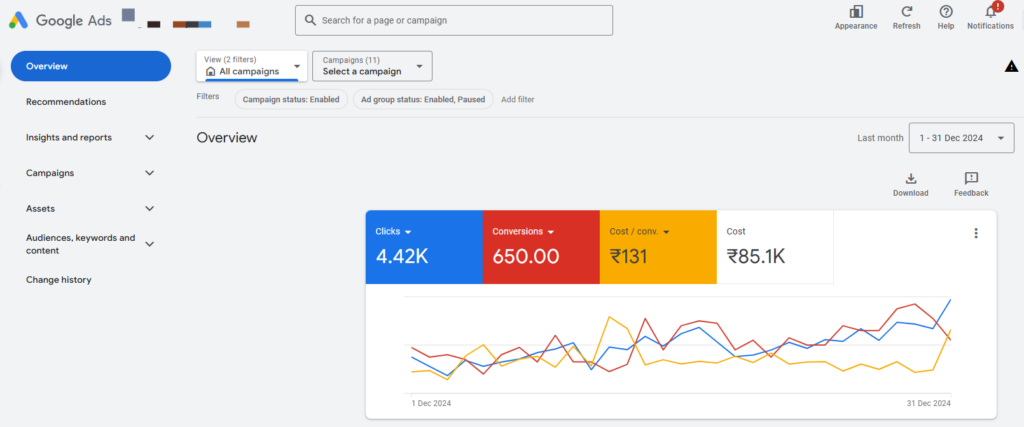 Google Ads Result Dec 2024 Two